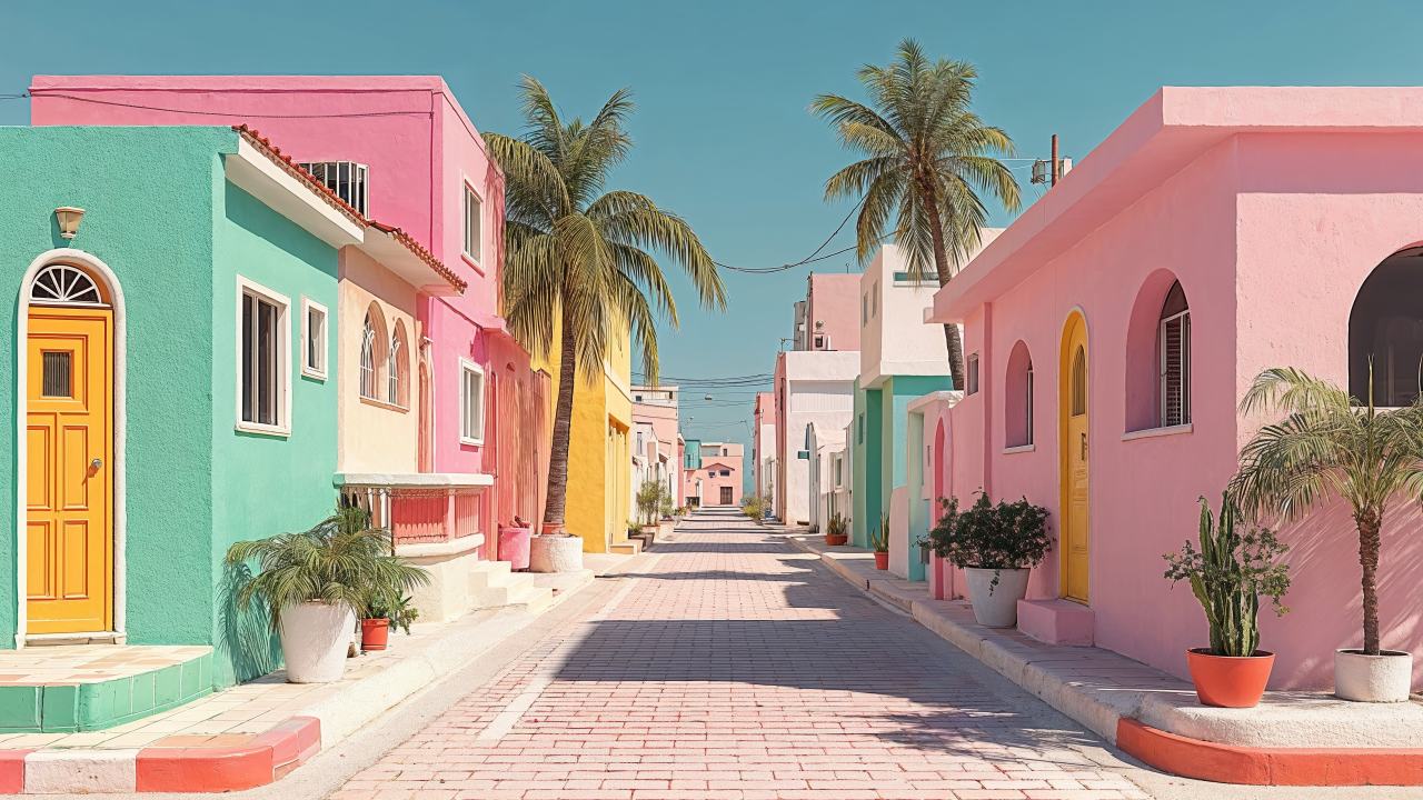 sunny skies wallpaper, ocean breeze, scenic landscape, background for desktop wallpaper (horizontal)