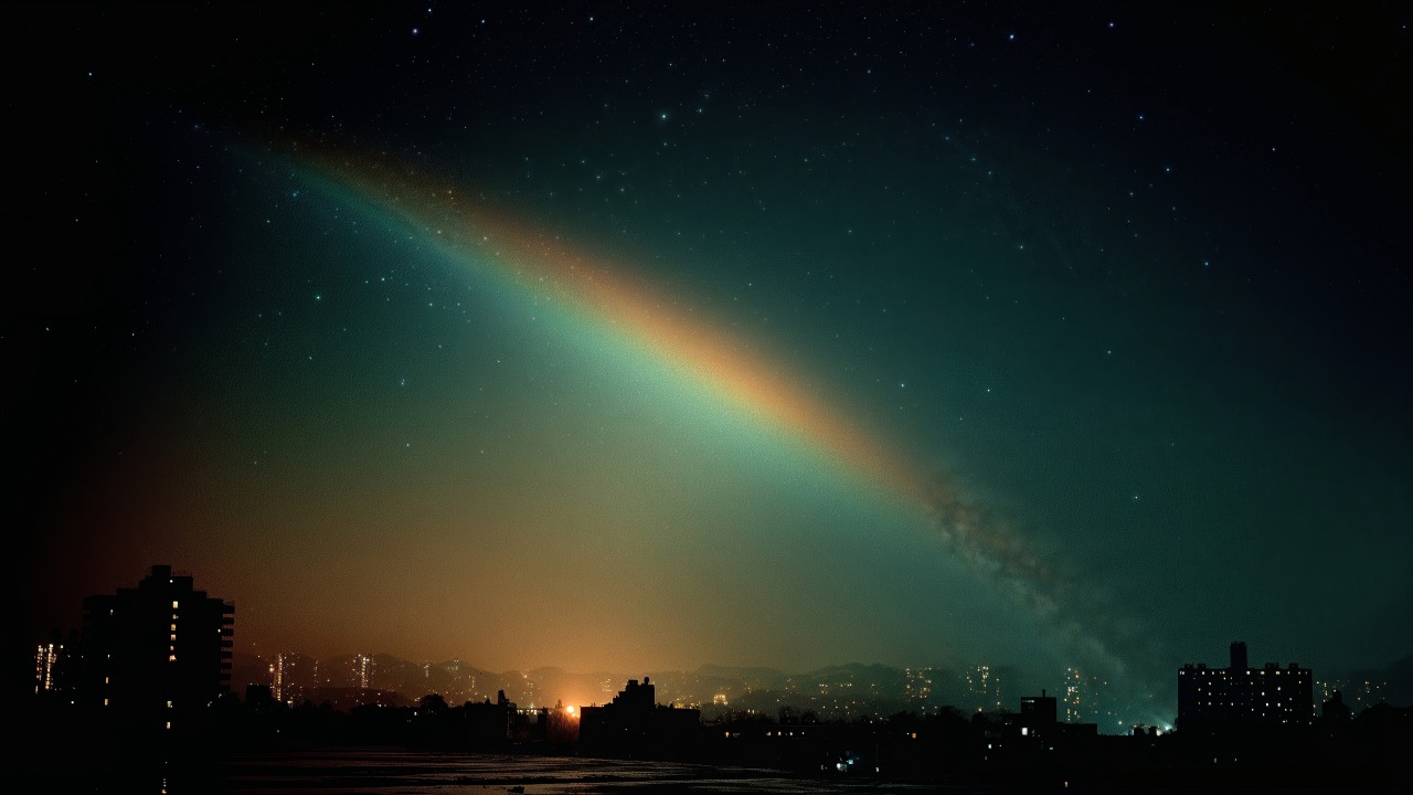 night photography wallpaper, evening glow, urban aesthetic, background for desktop wallpaper (horizontal)