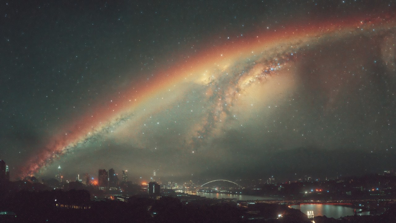 volumetric lighting wallpaper, urban aesthetics, modern architecture, background for desktop wallpaper (horizontal)