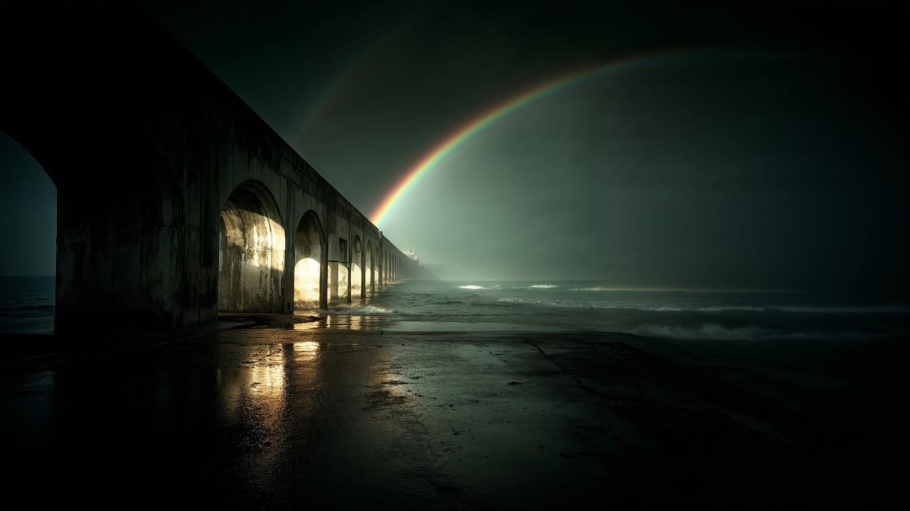 atmospheric lighting wallpaper, artistic illumination, high contrast photography, background for desktop wallpaper (horizontal)