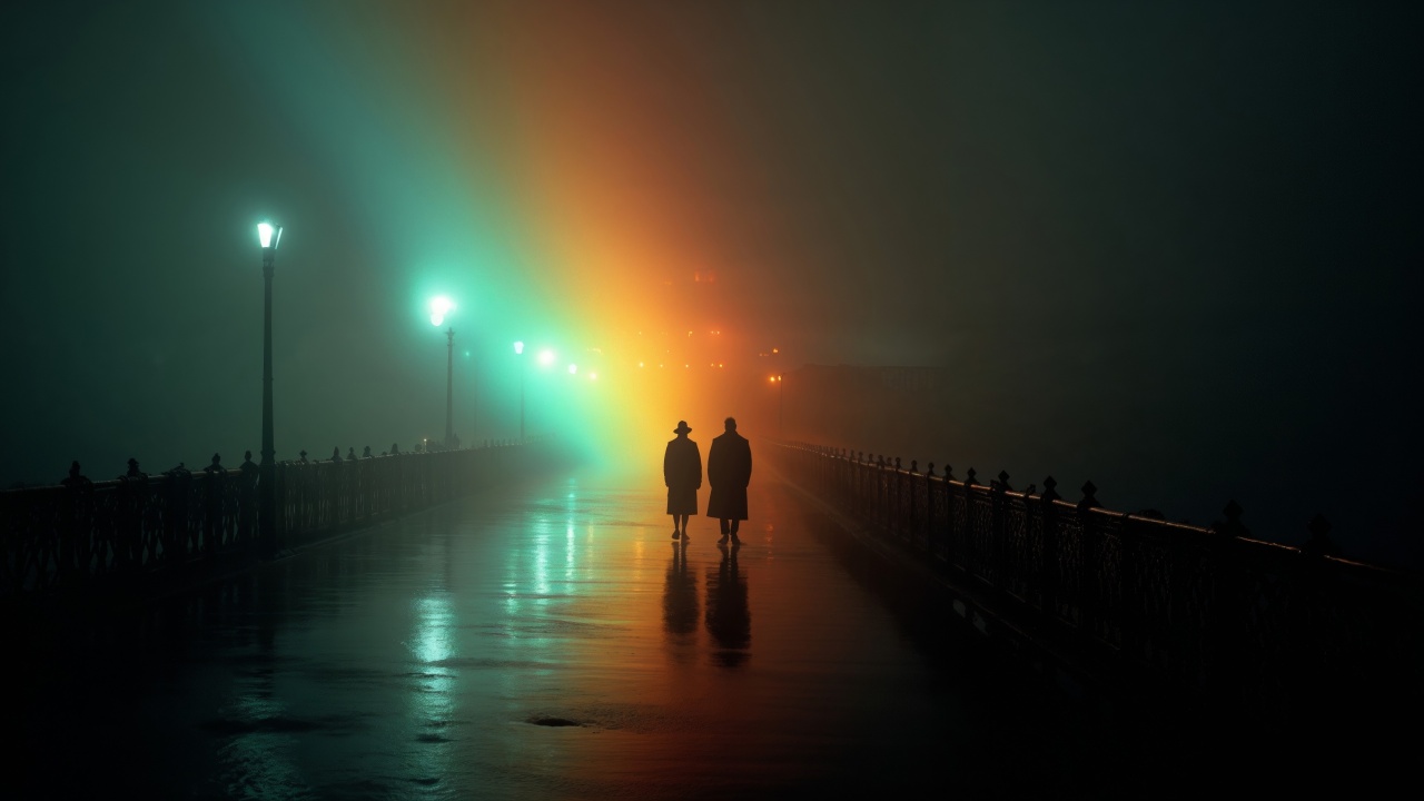 outdoor illumination wallpaper, colorful sunset, artistic lighting, background for desktop wallpaper (horizontal)