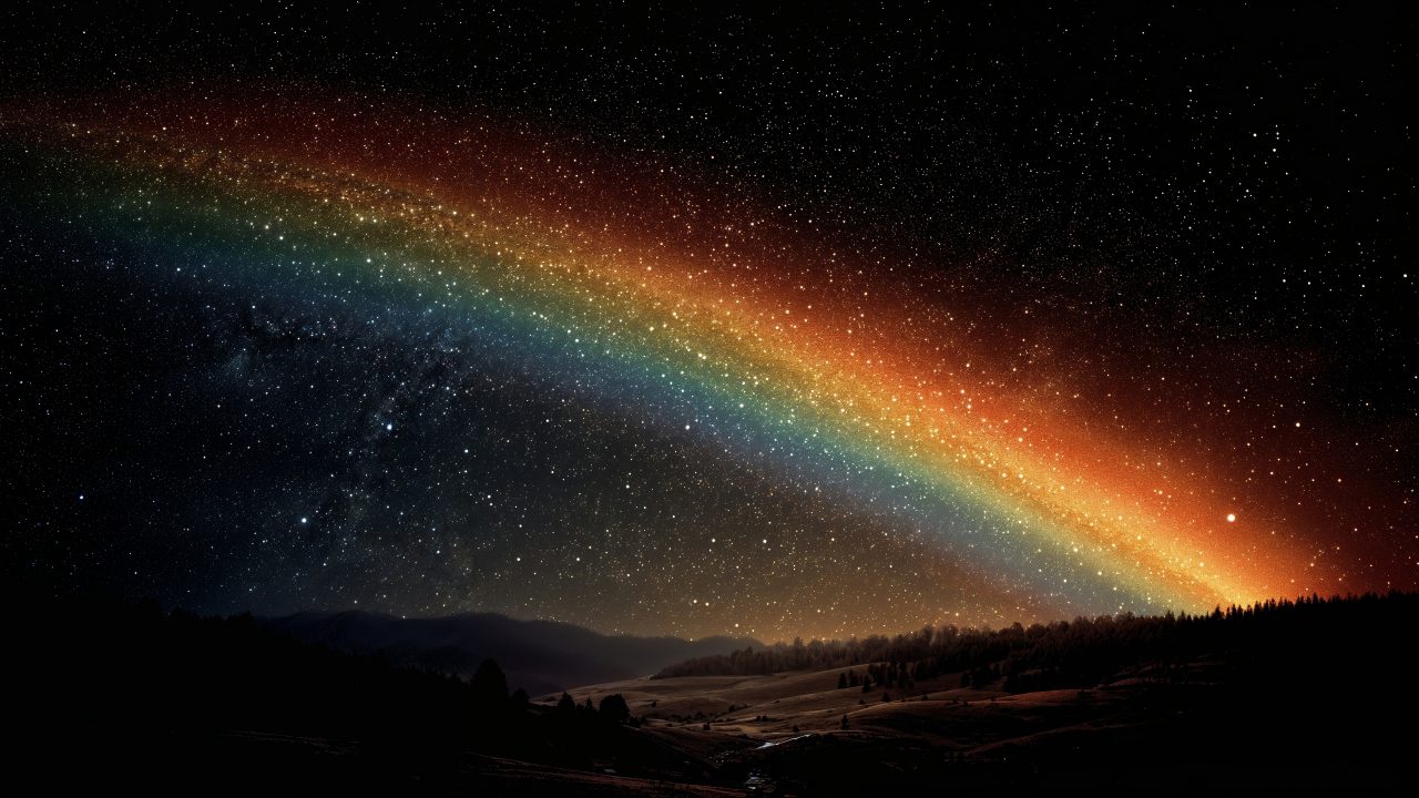 outdoor exploration wallpaper, rainbow mountains, serene views, background for desktop wallpaper (horizontal)