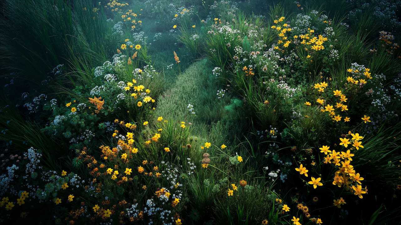 sunny wallpaper, green growth, picturesque views, background for desktop wallpaper (horizontal)