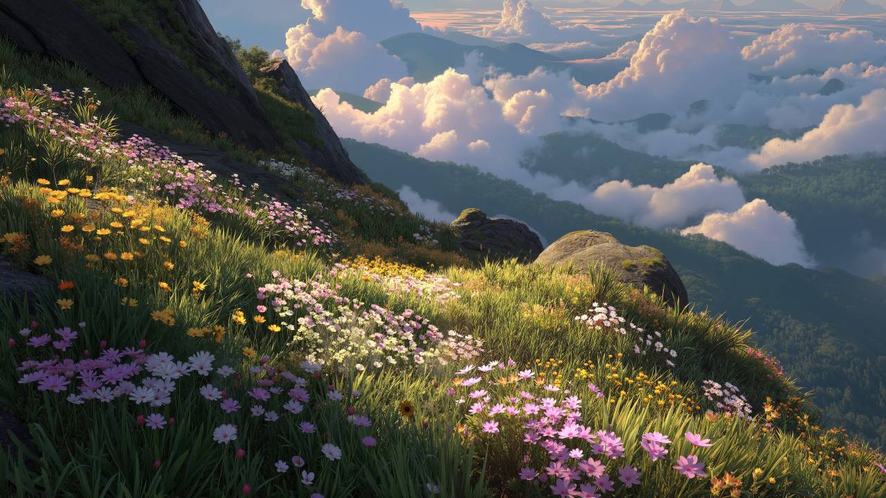 spring scenery wallpaper, renewal, flower season, background for desktop wallpaper (horizontal)