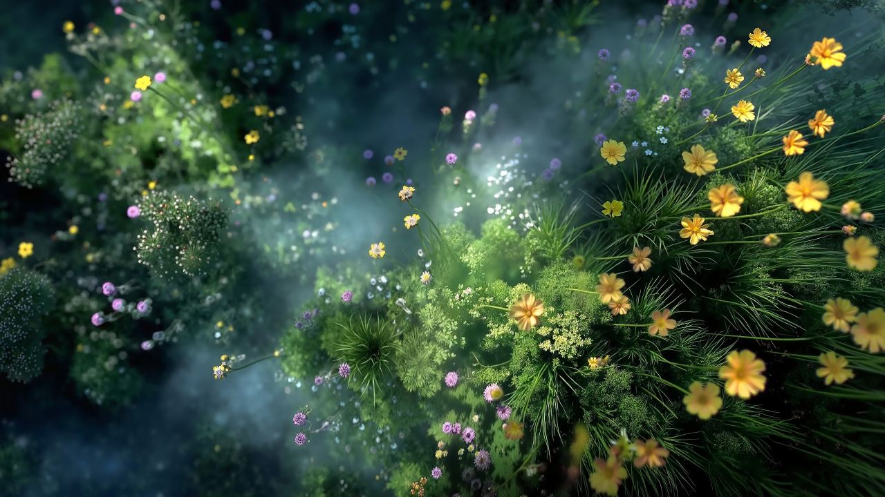 wildflowers wallpaper, spring beauty, outdoor flowers, background for desktop wallpaper (horizontal)