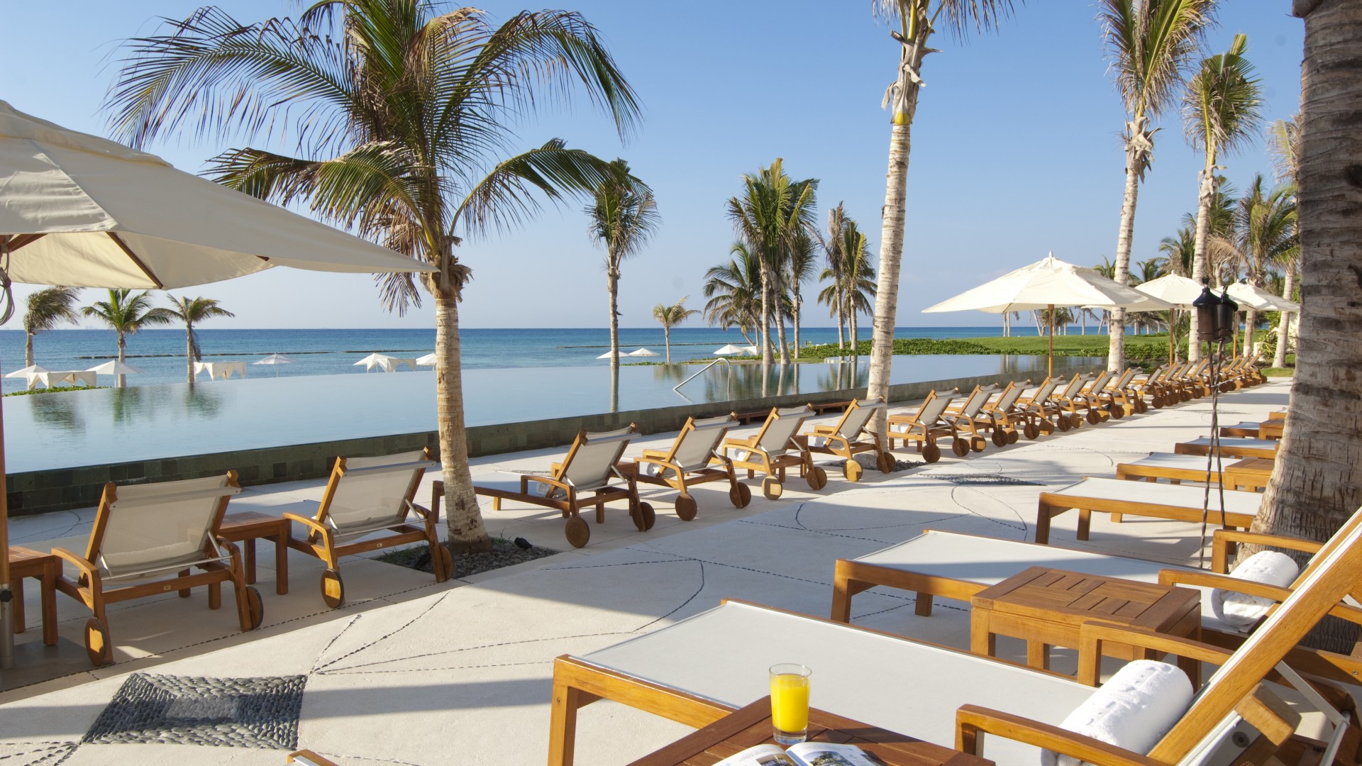 Grand Velas Riviera Maya, Mexico, Best Hotels of 2017, tourism, travel, resort, vacation, palms, sunbed (horizontal)