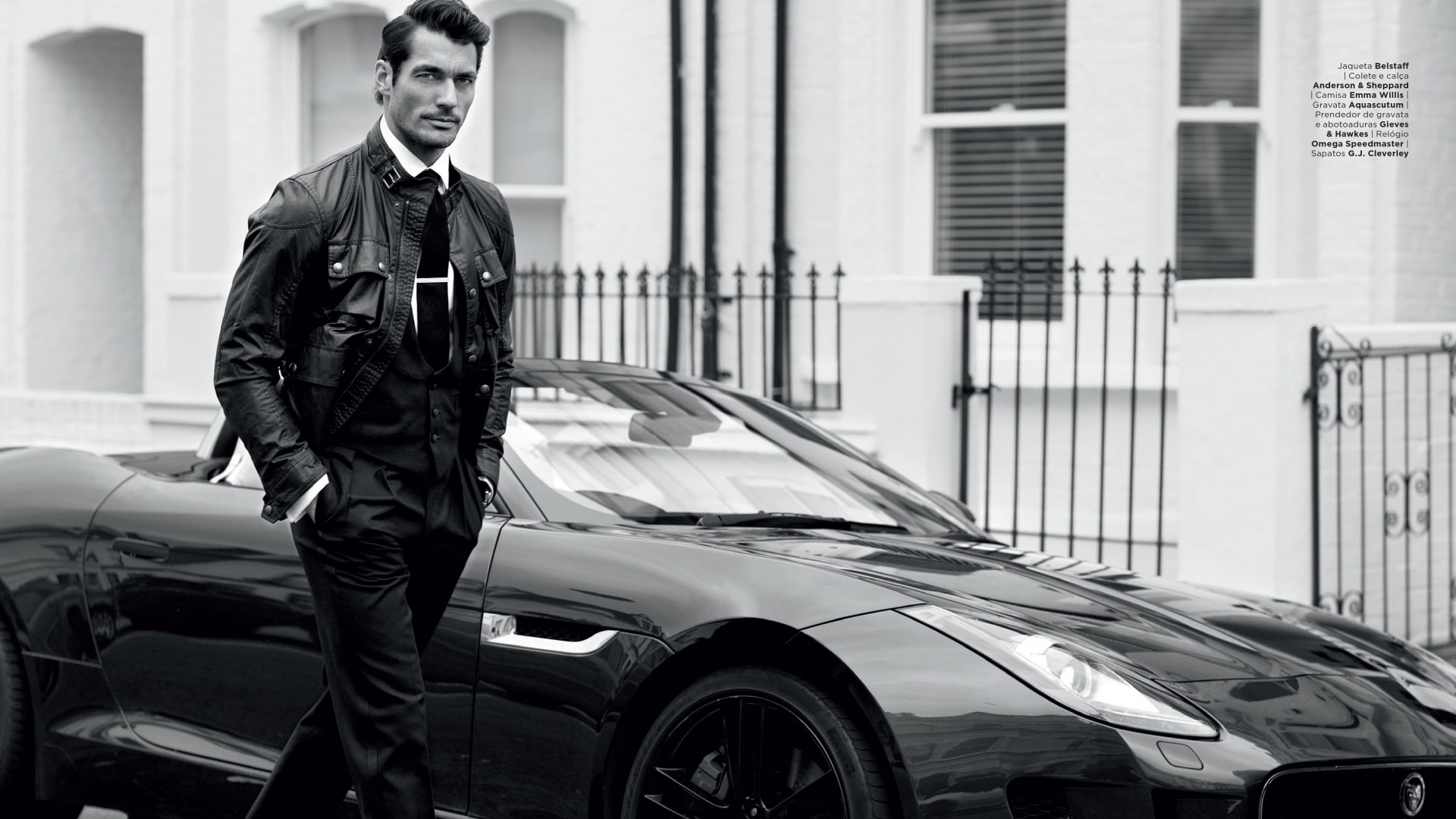 David Gandy, Top Fashion Models 2015, model, London, UK, car, street (horizontal)