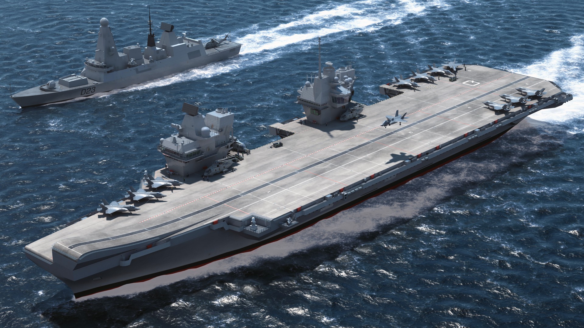 HMS Queen Elizabeth, lead ship, aircraft carrier, Royal Navy, English Armed Forces (horizontal)