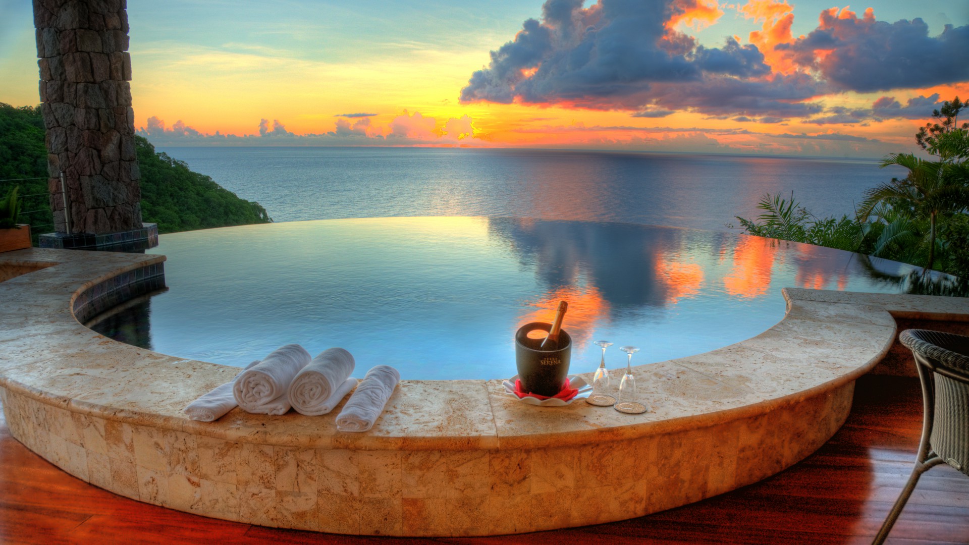 Jade Mountain Resort, Saint Lucia, The best hotel pools 2017, tourism, travel, resort, vacation, pool, ocean, sunset, sunrise, sky, clouds (horizontal)