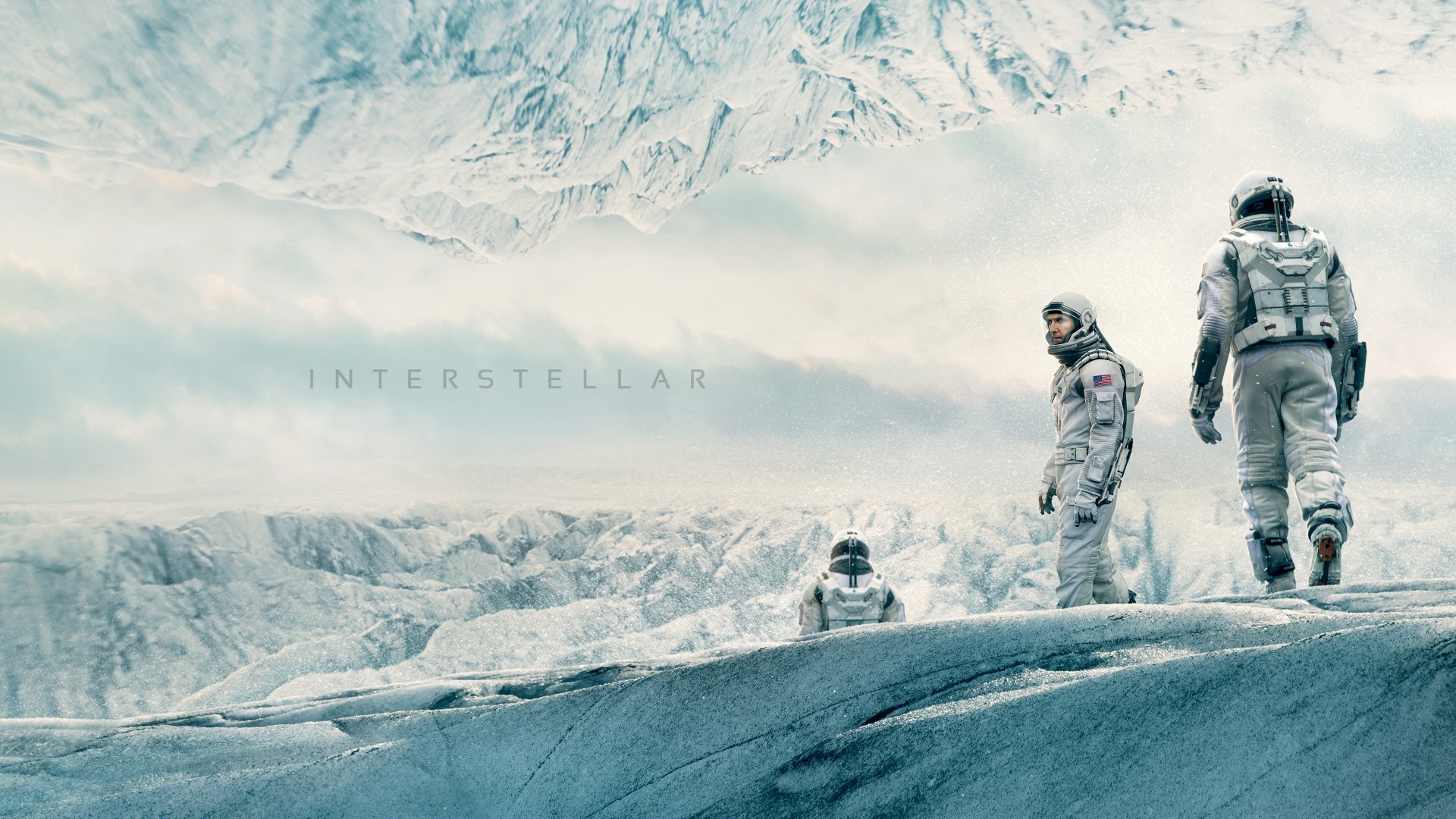 Interstellar, movie, matthew mcconaughey, space suit, snow, winter, white, sky (horizontal)