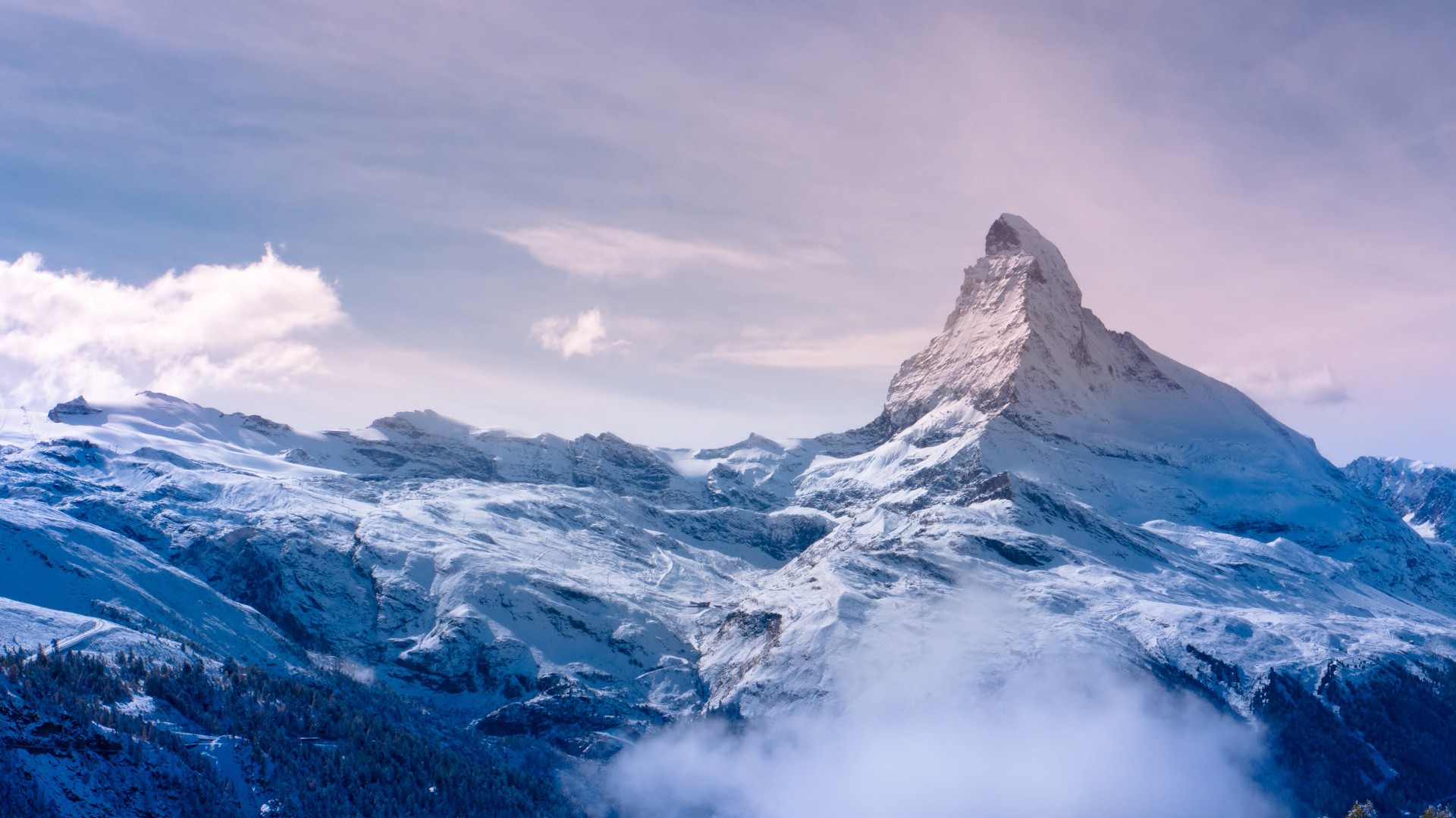Zermatt, 4k, HD wallpaper, Valais, Switzerland, travel, tourism, resort, mountain, snow, clouds, sky (horizontal)