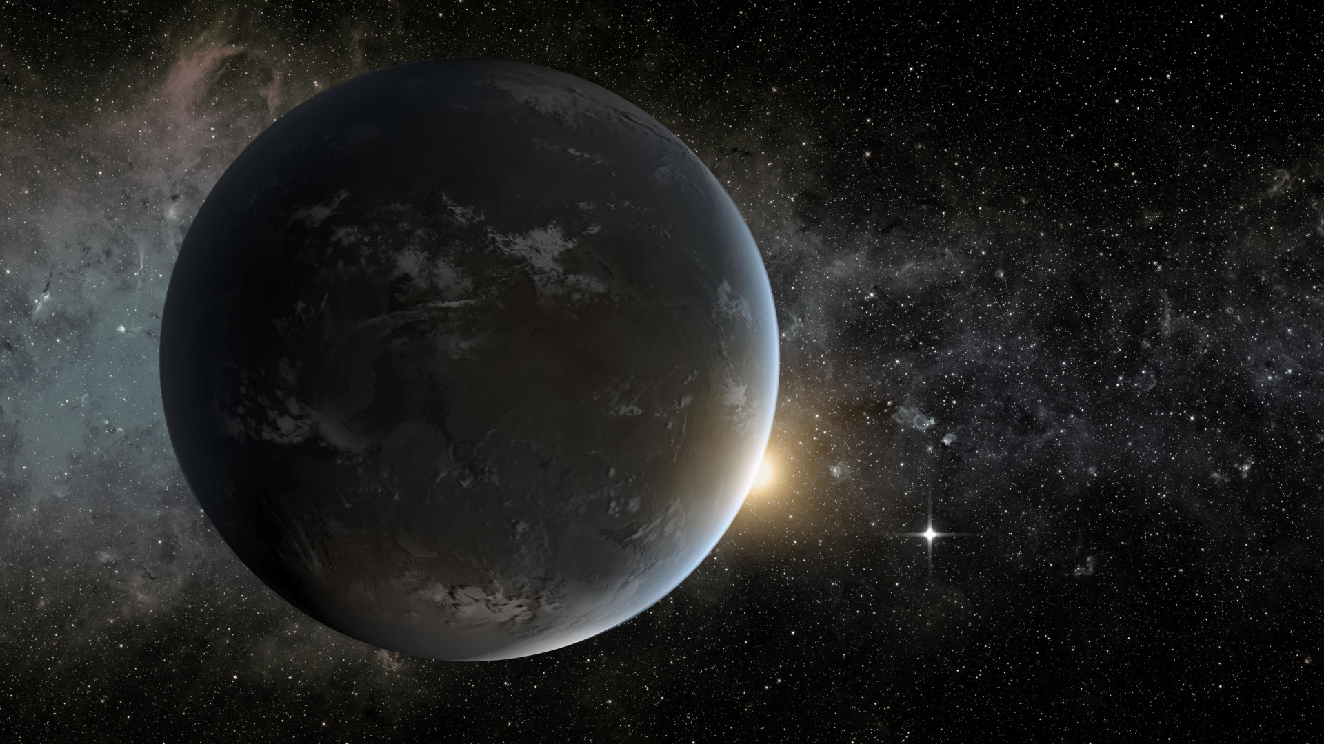 Kepler-452b, Exoplanet, Planet, space, stars (horizontal)