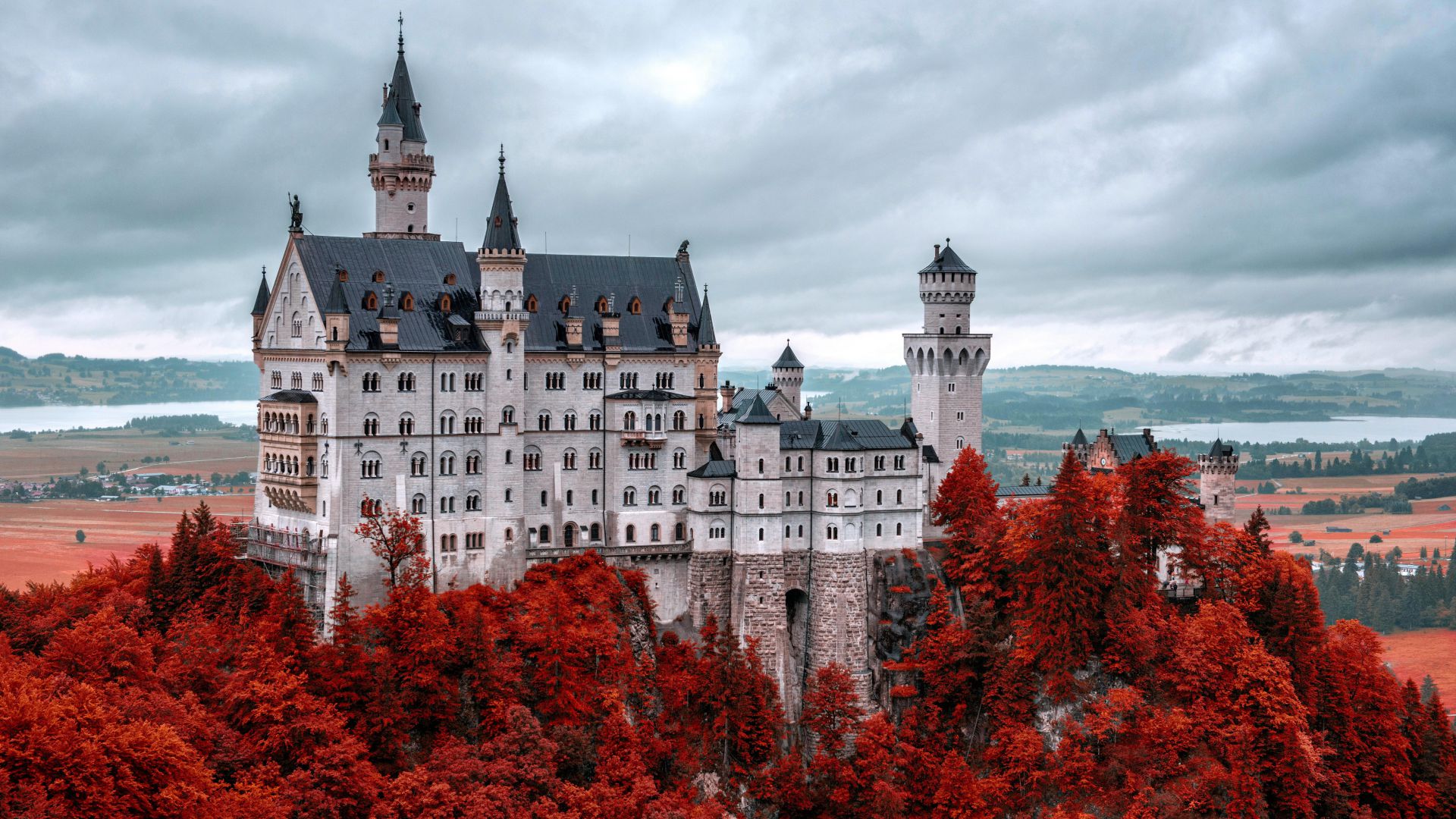 Neuschwanstein castle, Bavaria, Germany, Tourism, Travel (horizontal)