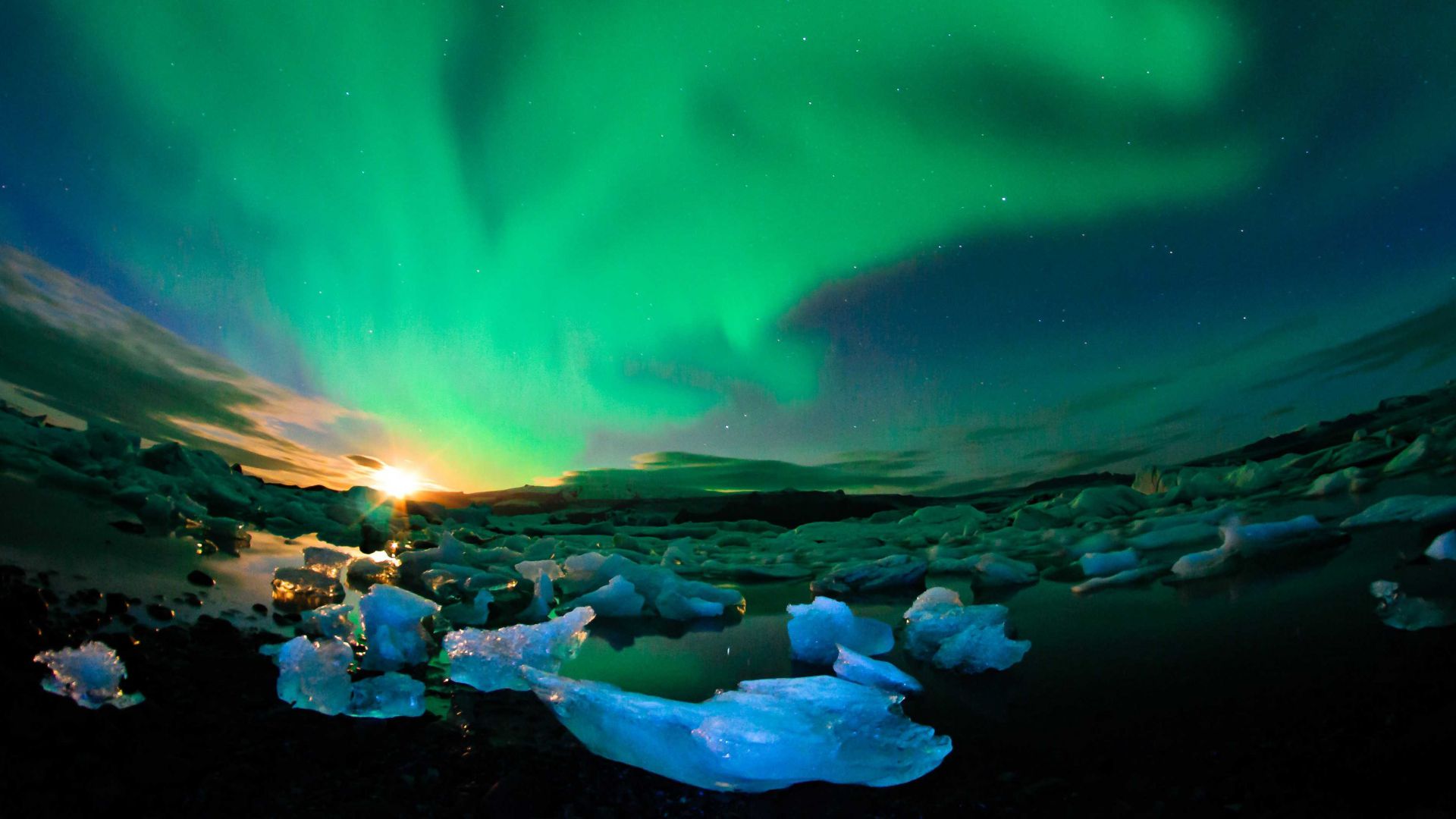 Iceland, 4k, HD wallpaper, northern lights, sky, ice (horizontal)