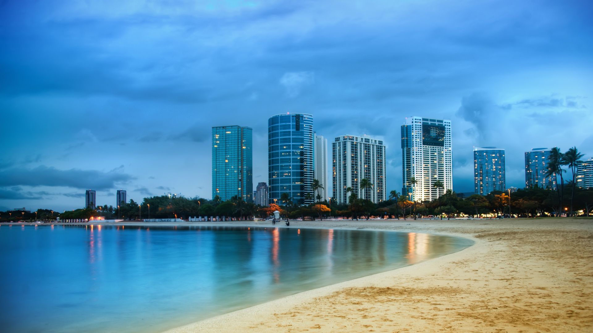 Miami, 5k, 4k wallpaper, ocean, shore, beach, palms (horizontal)