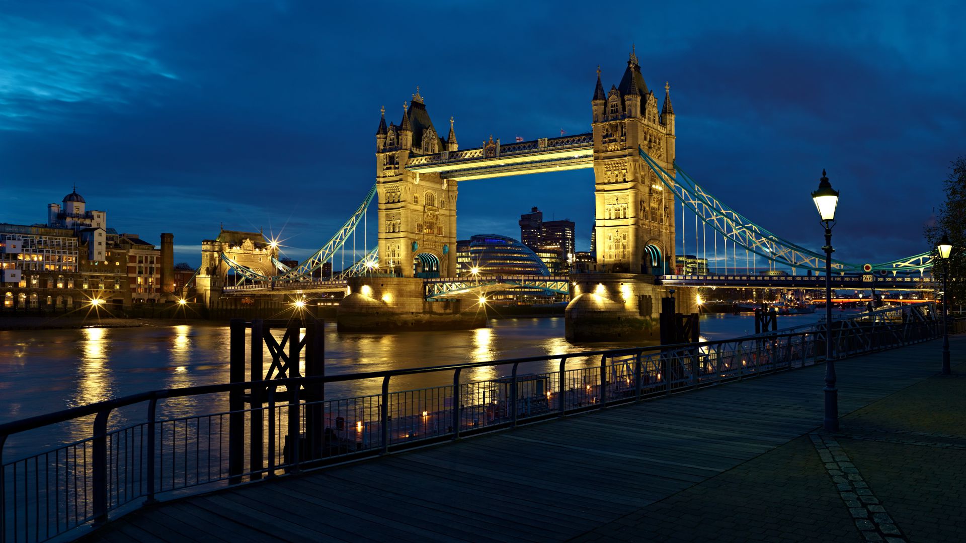 London, bridge, UK, night, river, travel, tourism (horizontal)