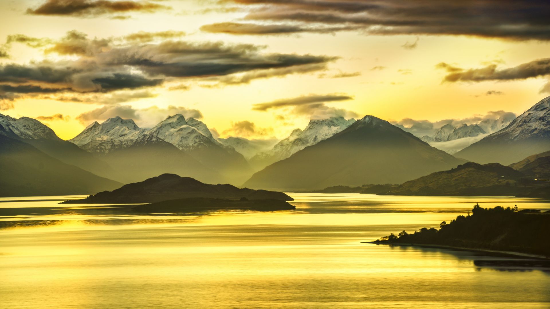 New Zealand, 5k, 4k wallpaper, Mountains, lake, sunset (horizontal)