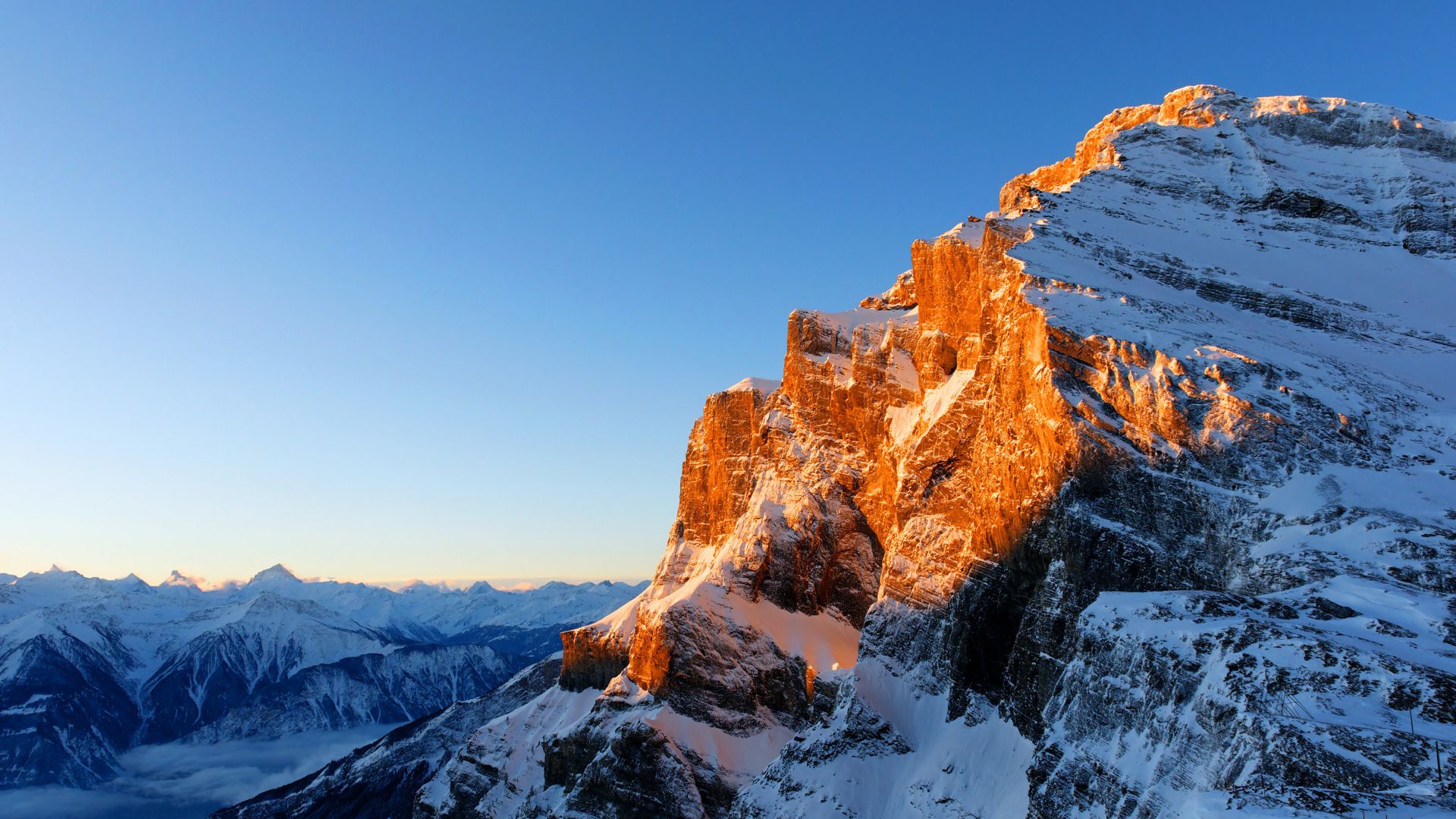 Alps, 5k, 4k wallpaper, mountains, sunlight, sky (horizontal)