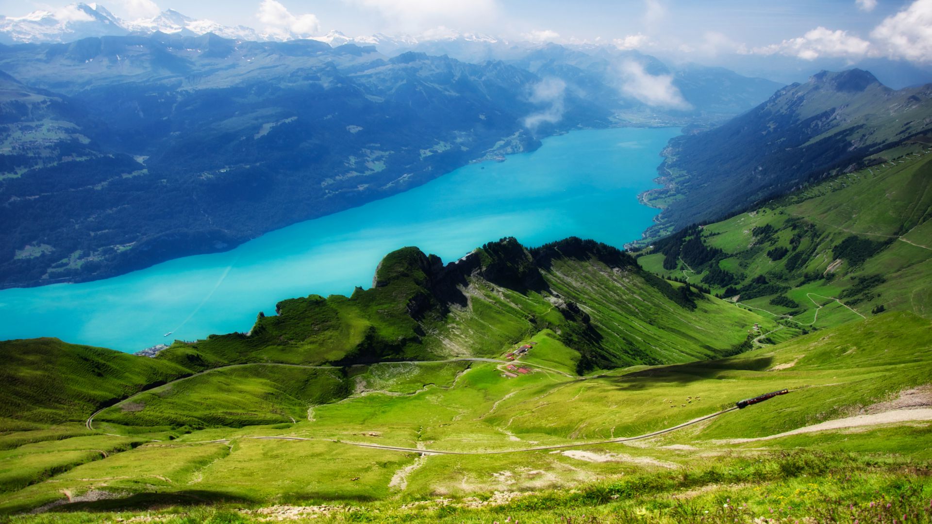Switzerland, 5k, 4k wallpaper, Alps, mountains, meadows, lake (horizontal)