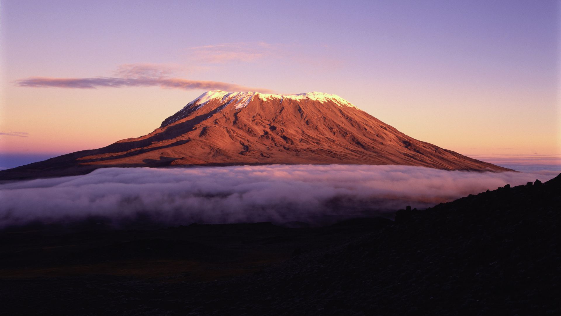 Kilimanjaro, 5k, 4k wallpaper, Africa, mountains, sky, clouds (horizontal)