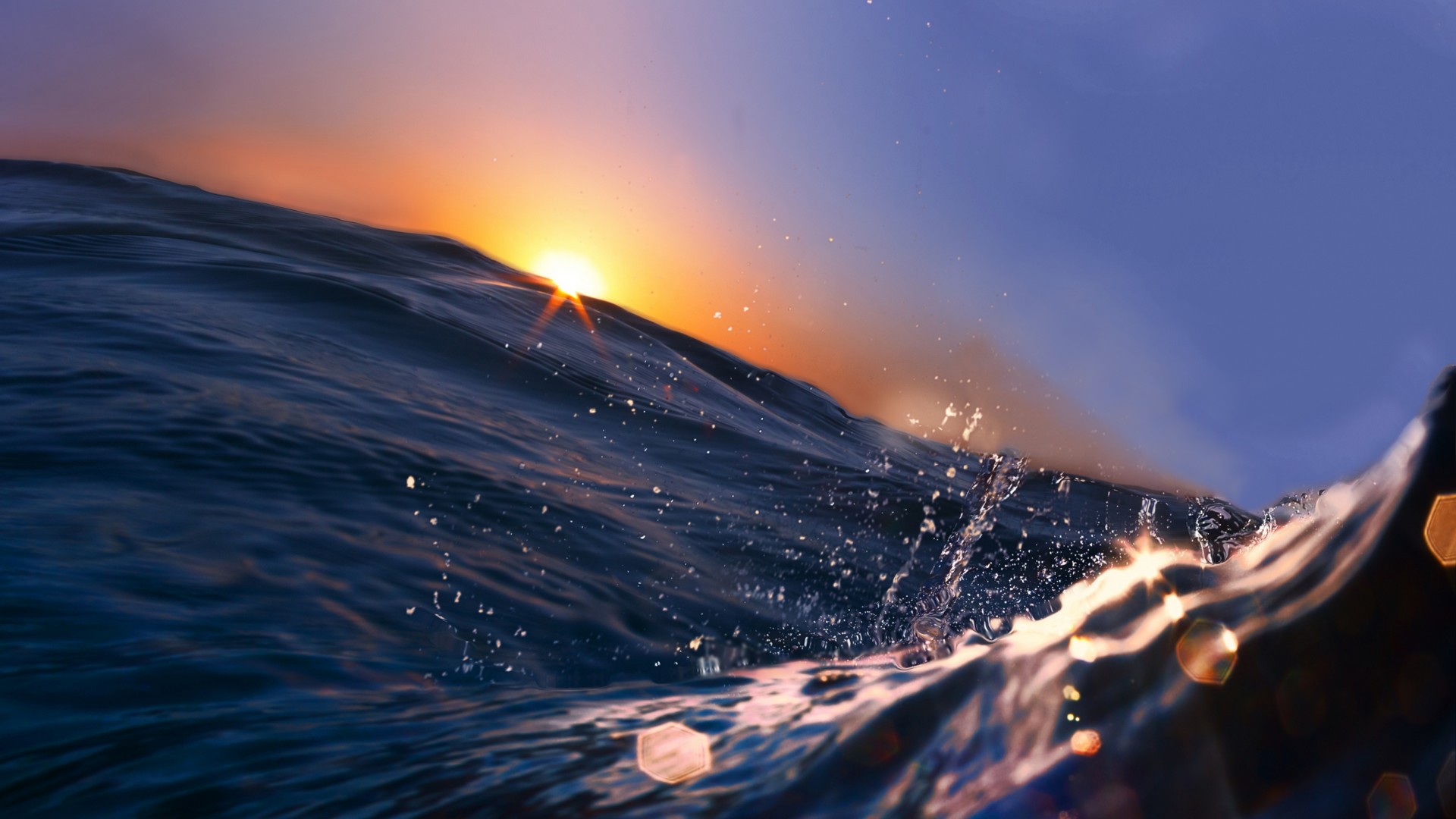 Sea, 5k, 4k wallpaper, 8k, Ocean, Water, sunset, sunrise, blue, rays (horizontal)