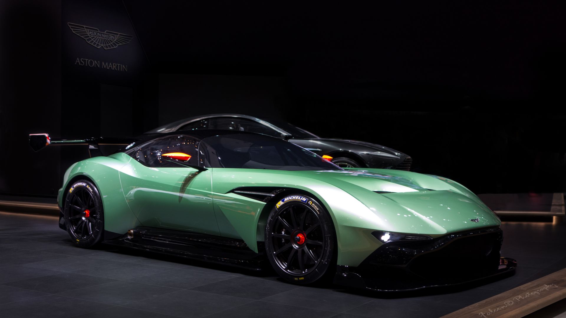 Aston Martin Vulcan, coupe, track only, green. (horizontal)
