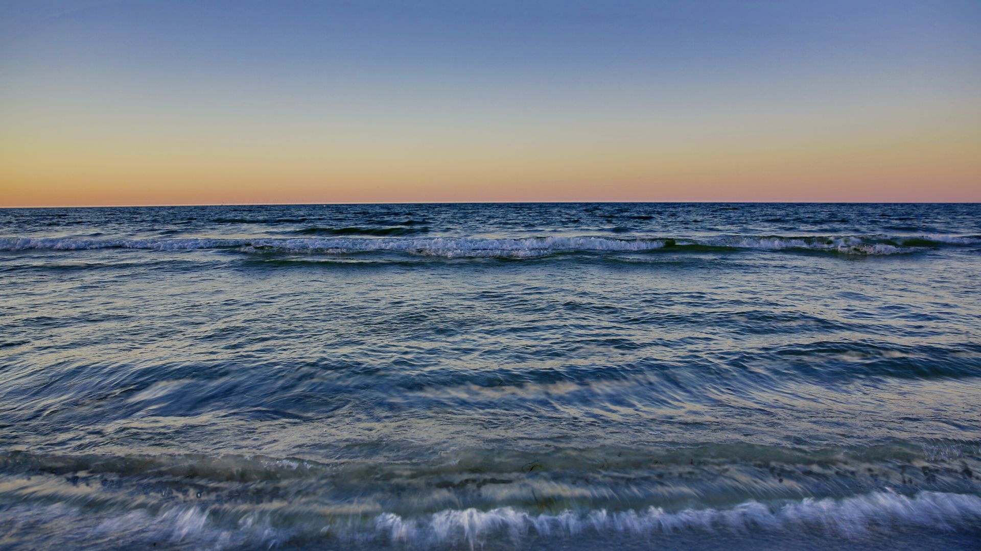 Baltic Sea, 4k, 5k wallpaper, 8k, Ostsee, sunset, waves (horizontal)