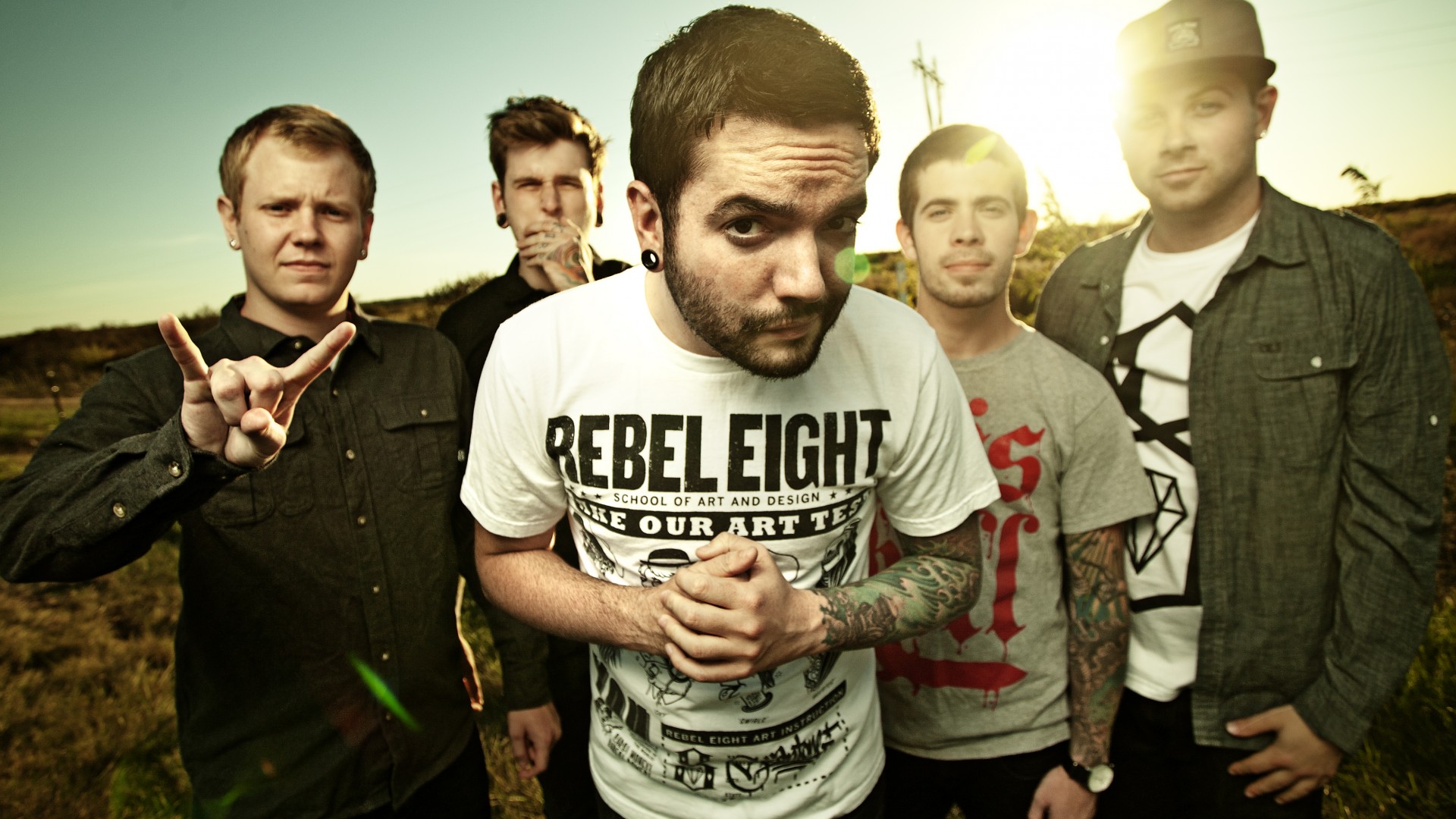 A Day to Remember, group, post-hardcore, tattoo, sleeve, old school (horizontal)