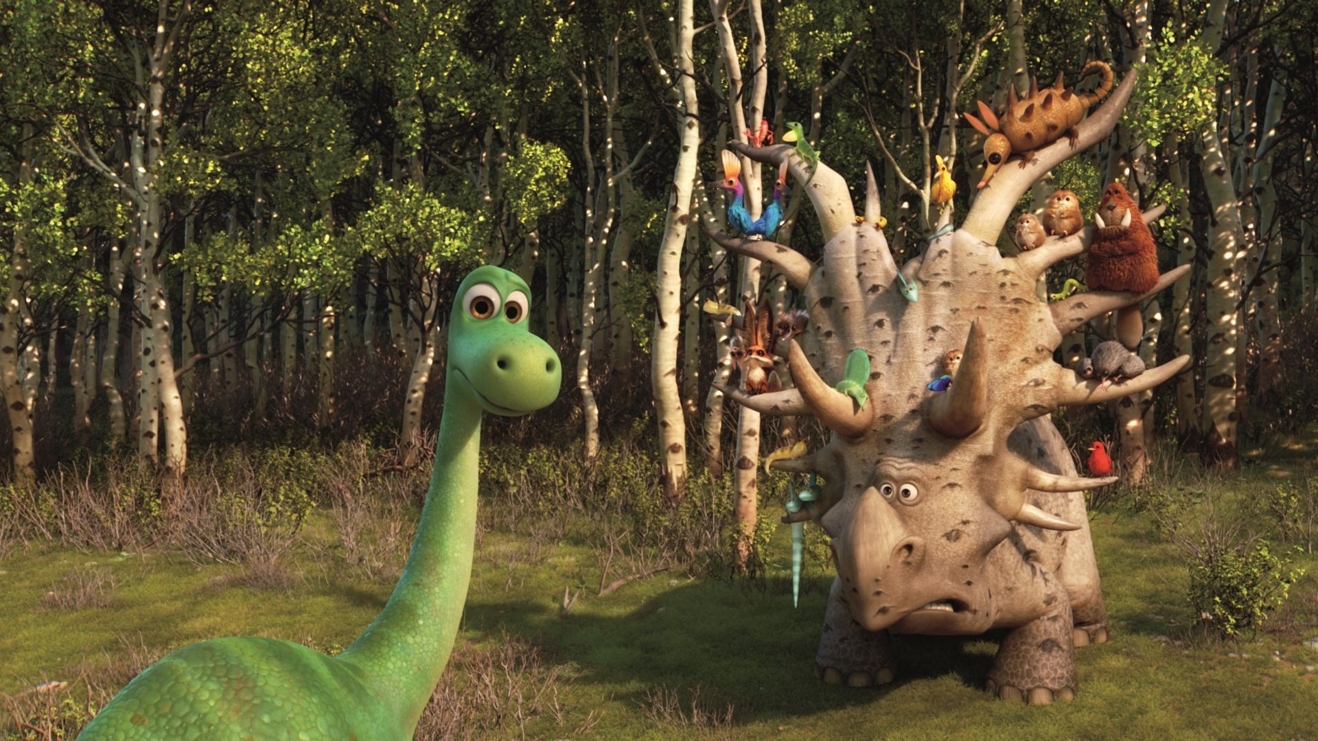 The Good Dinosaur, Brachiosaurus, Triceratops (horizontal)