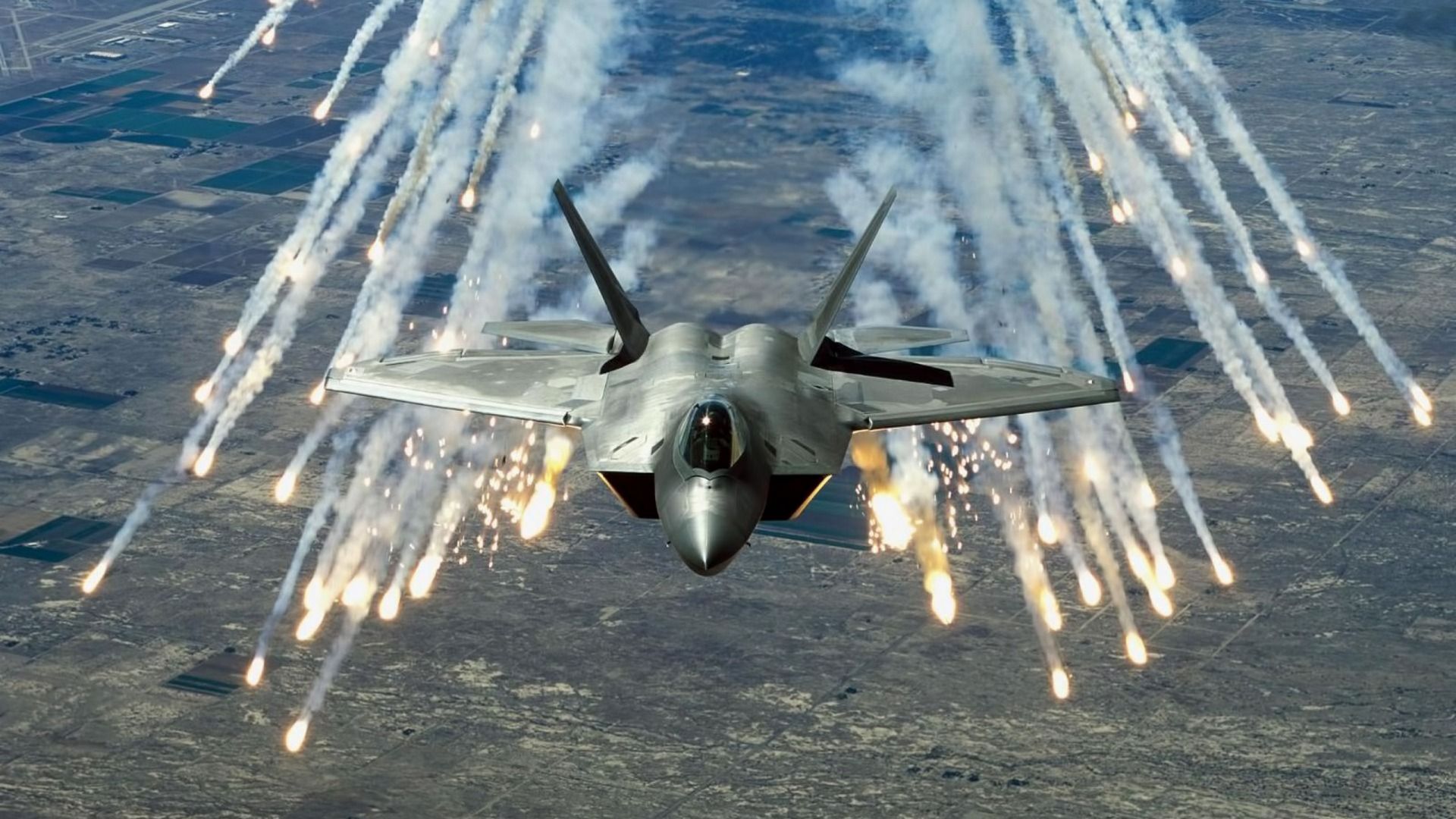 Raptor F-22, Martin, shooting, stealth, air superiority fighter, U.S. Air Force (horizontal)