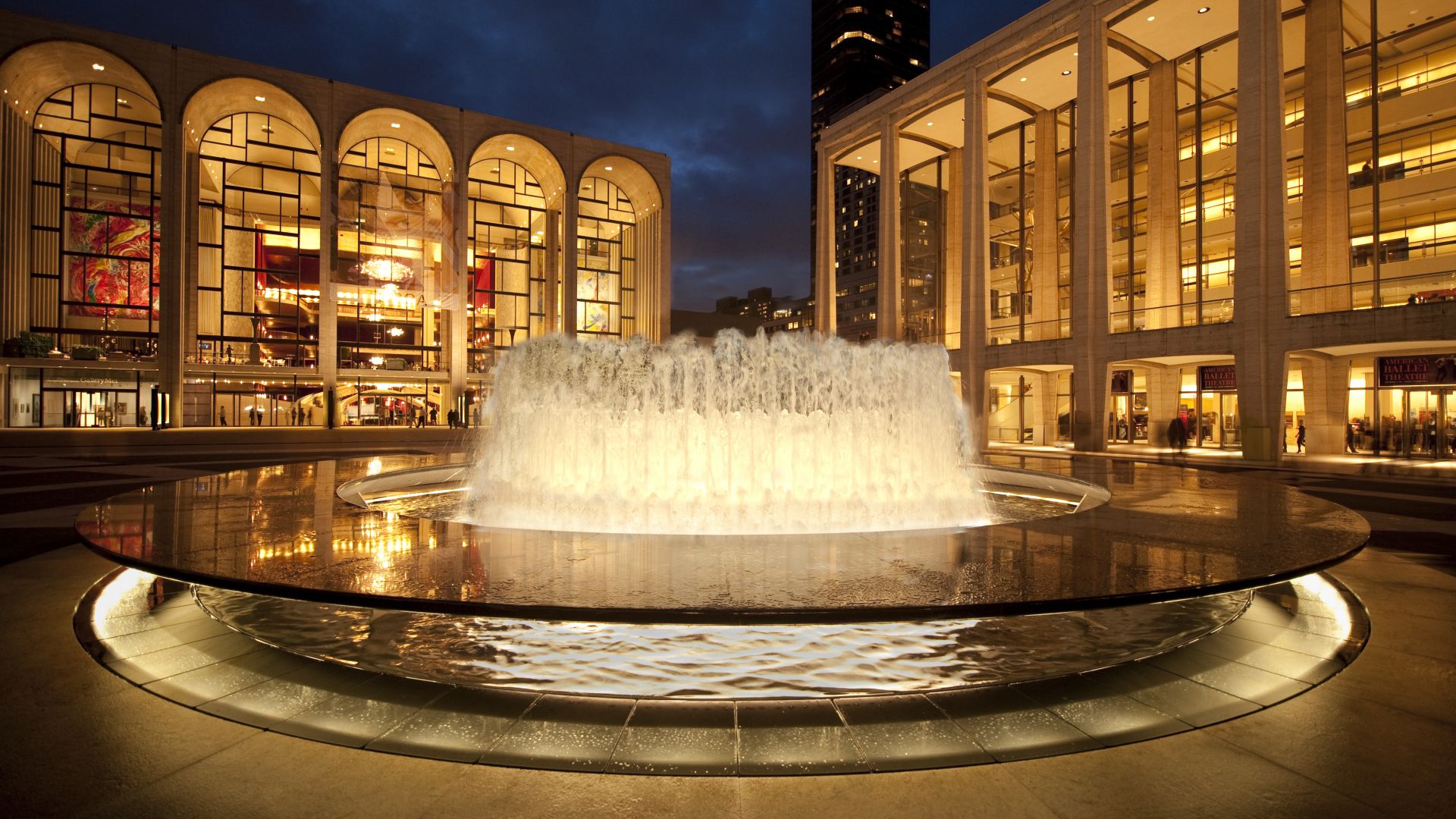 Lincoln Center for the Performing Arts, New York, NY, USA, tourism, travel, fountain (horizontal)