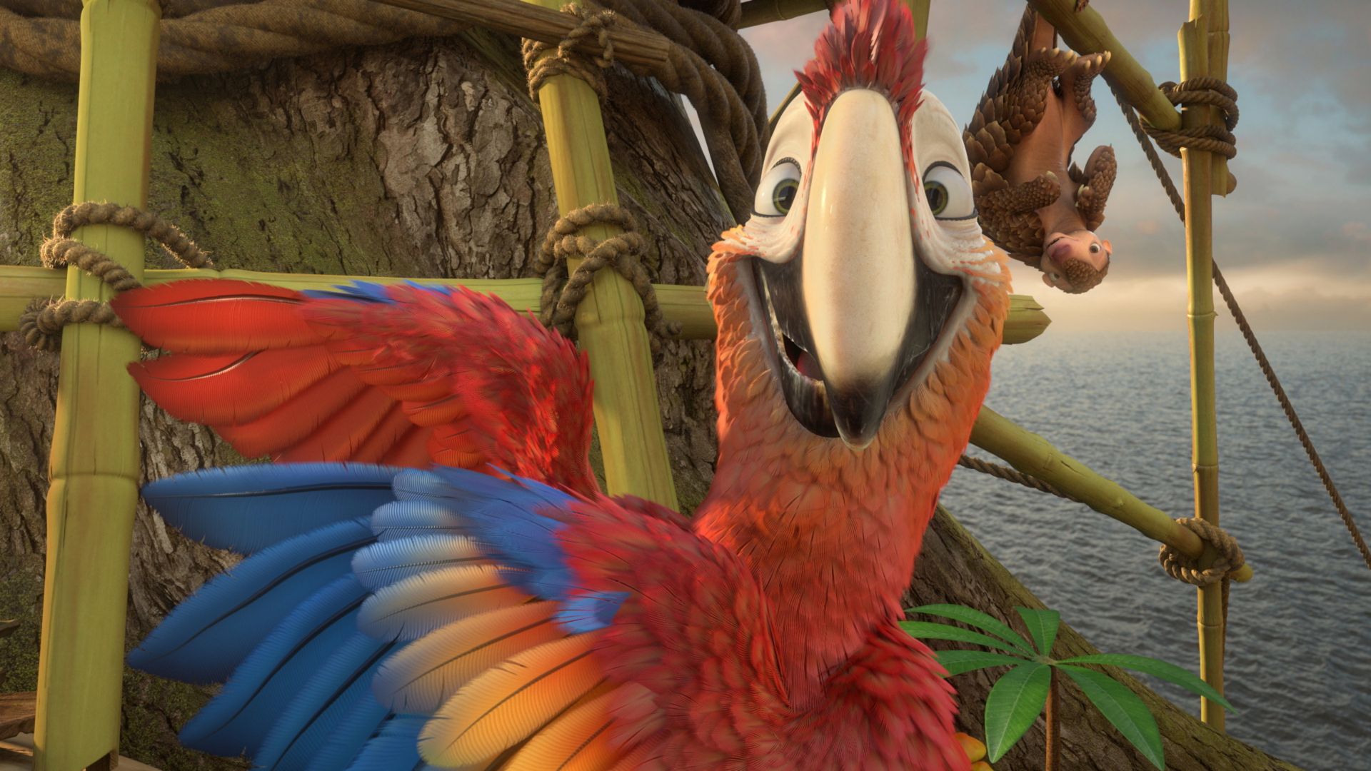 Robinson Crusoe, parrot, Best Animation Movies, cartoon (horizontal)