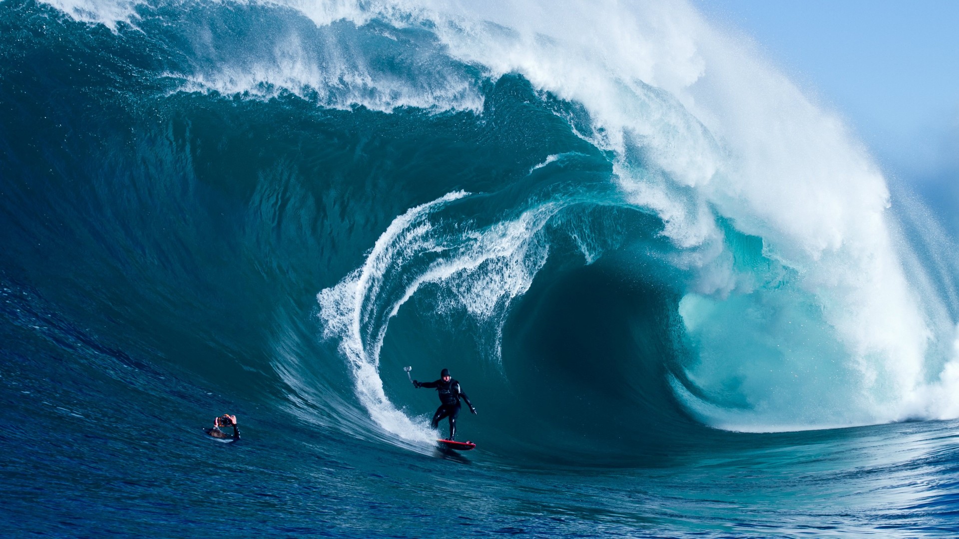 Surfer, 4k, HD wallpaper, storm surfers, ocean, sea, water, blue, sport (horizontal)