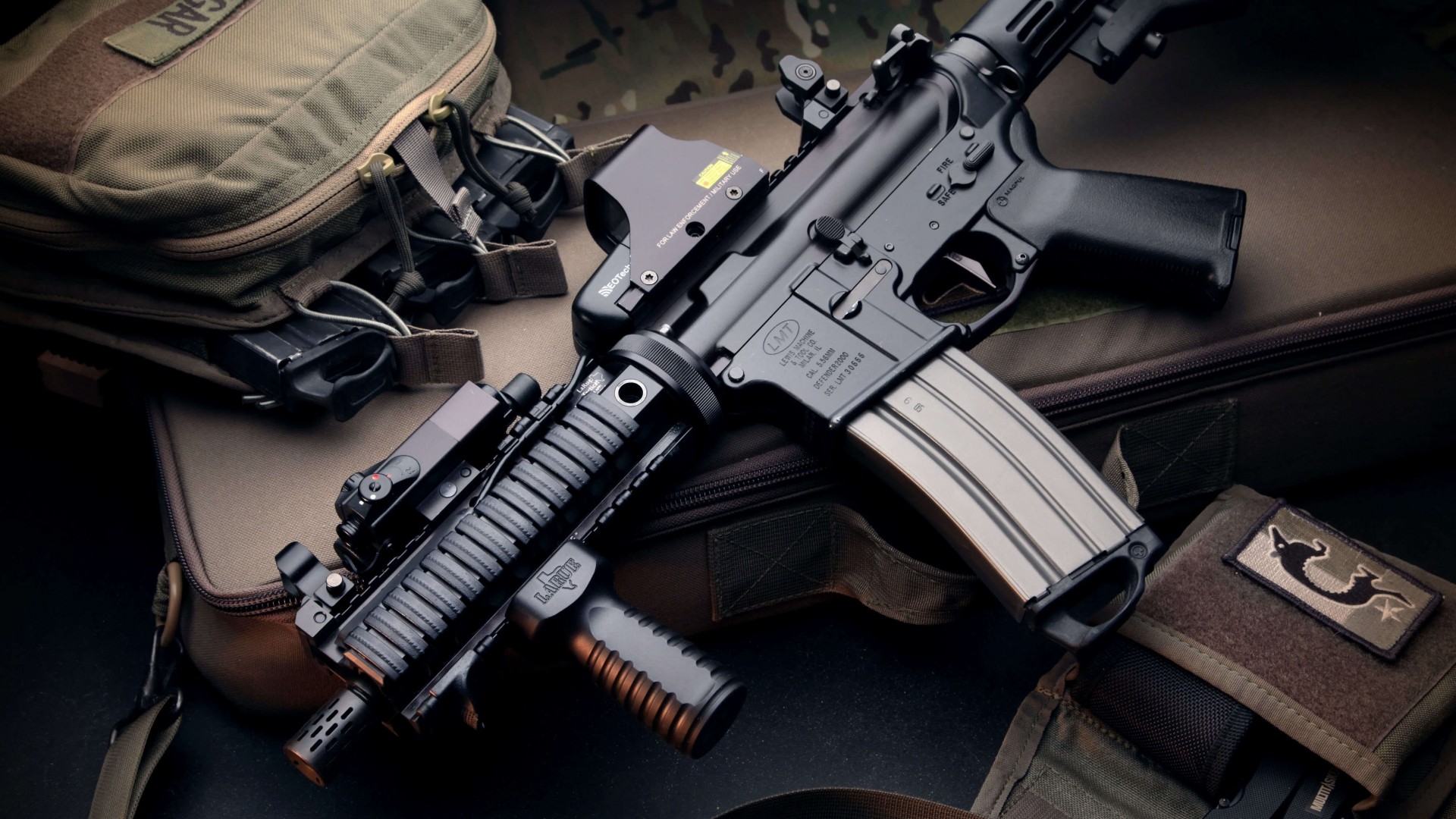 Wallpaper Defender 2000, LMT, assault rifle, ASG, bullets, ammunition, camo, Military ...1920 x 1080