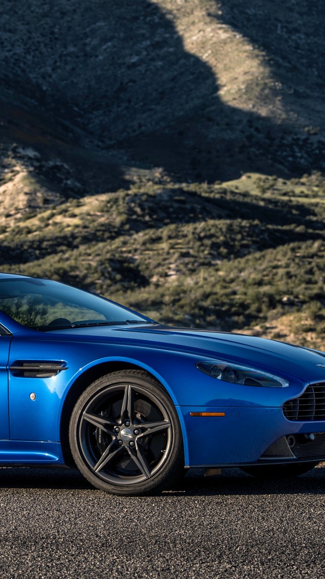 Aston Martin V8 Vantage GTS, racing cars, blue (vertical)