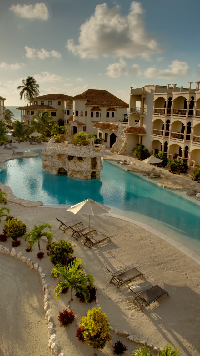 Belize, San Pedro, Hotel, pool, resort, sky, sun, travel, vacation, booking, sunbed (vertical)