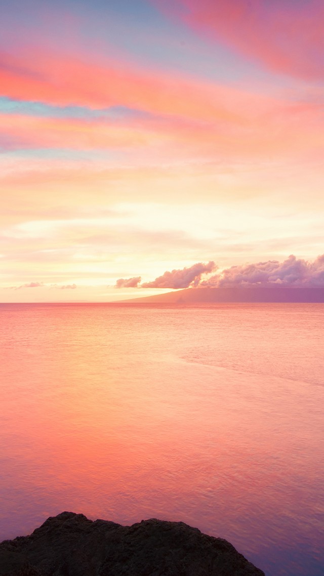 Sea, 4k, HD wallpaper, ocean, rocks, cliffs, sky, clouds, water, sunset, sunrise, magic (vertical)