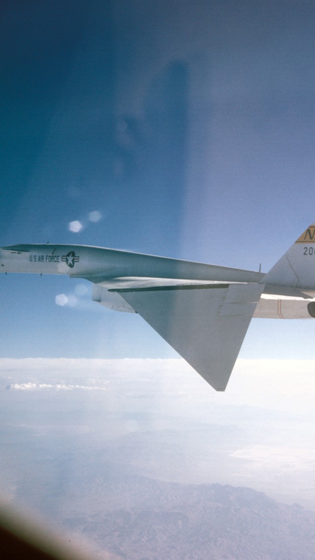 North American XB-70 Valkyrie, fighter aircraft, U.S. Air Force (vertical)