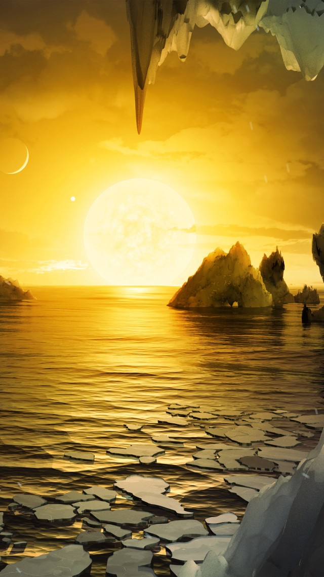TRAPPIST-1, exoplanet, ocean, ice (vertical)