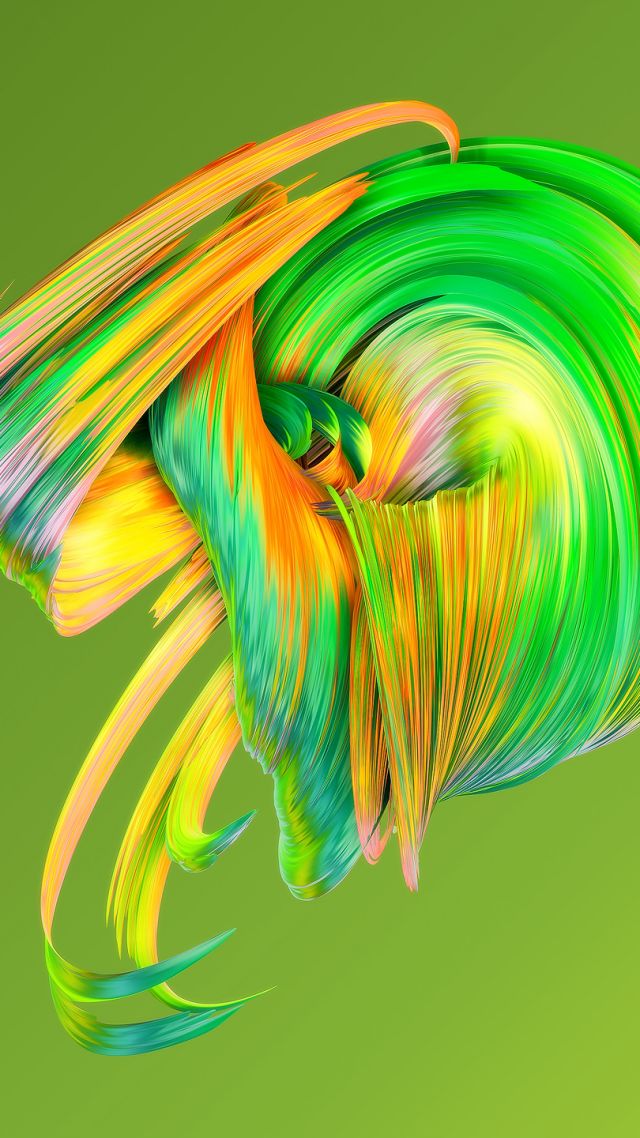HD, abstract, Paintwaves, green (vertical)