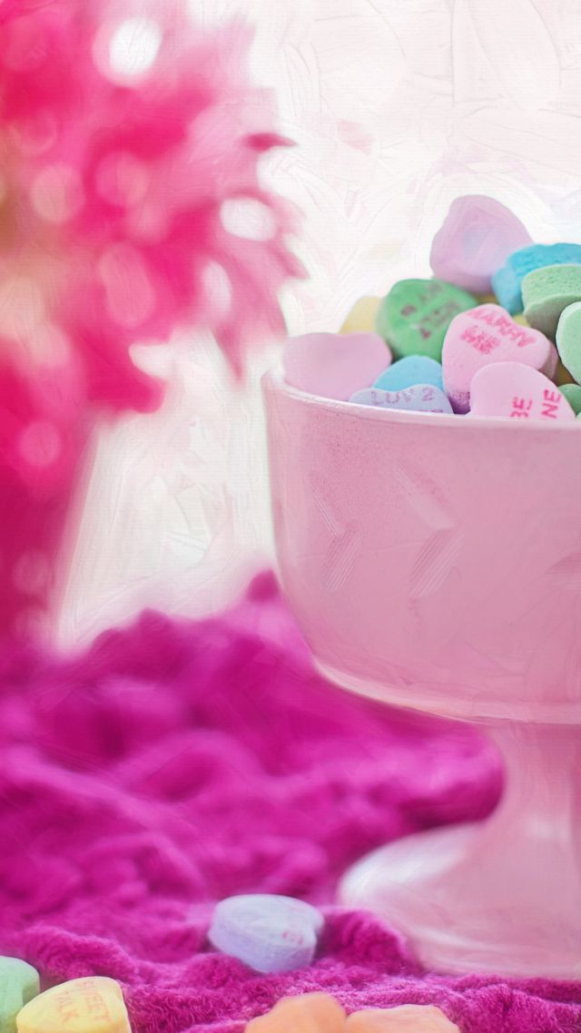love image, 4k, candy (vertical)
