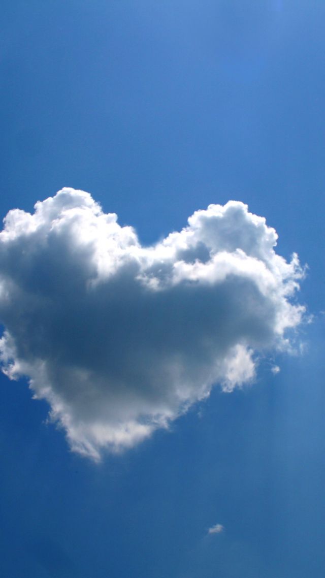 love image, heart, clouds, 4k (vertical)
