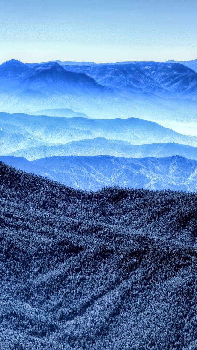 mountains, blue, 4k (vertical)