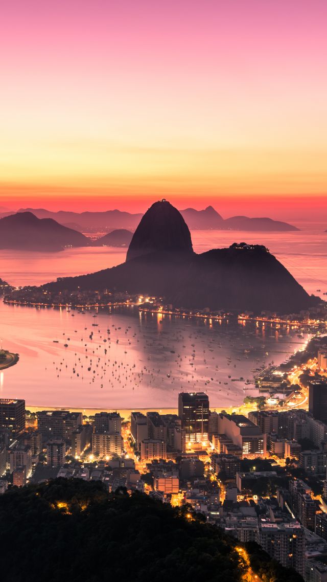 Rio de Janeiro, sunrise, sky, 5k (vertical)