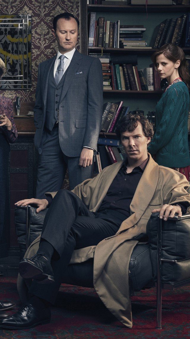 Sherlock Season 4, Benedict Cumberbatch, Martin Freeman, Louise Brealey, TV Series, 4k (vertical)