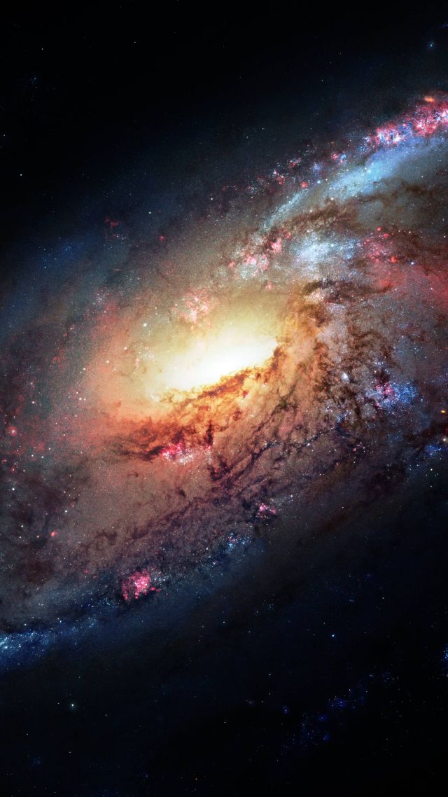 Messier 106, stars, 4k (vertical)