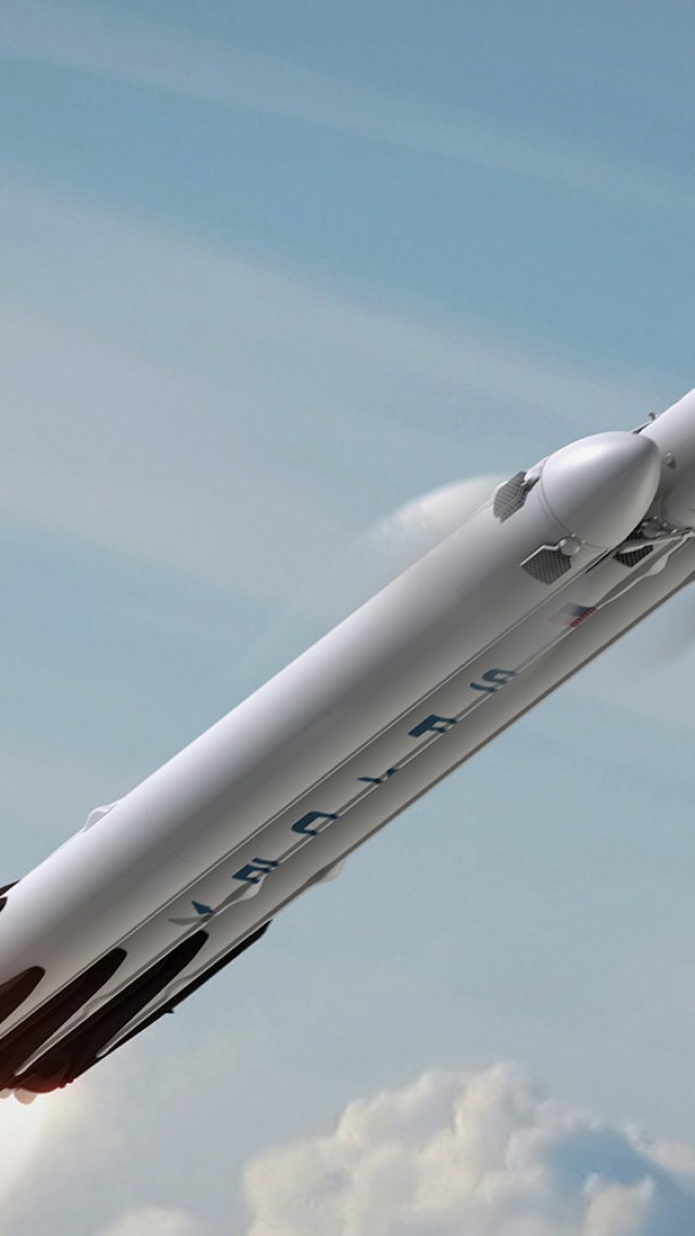 Falcon Heavy, Space X, Launching (vertical)