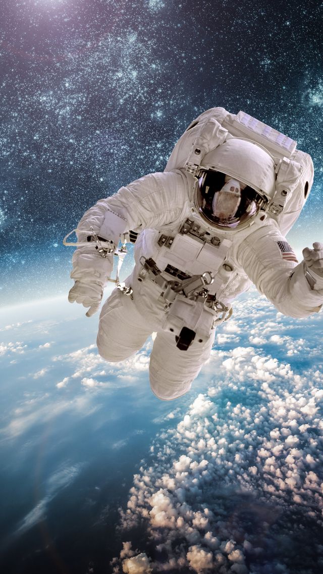 astronaut, stars, space, galaxy, 5k (vertical)