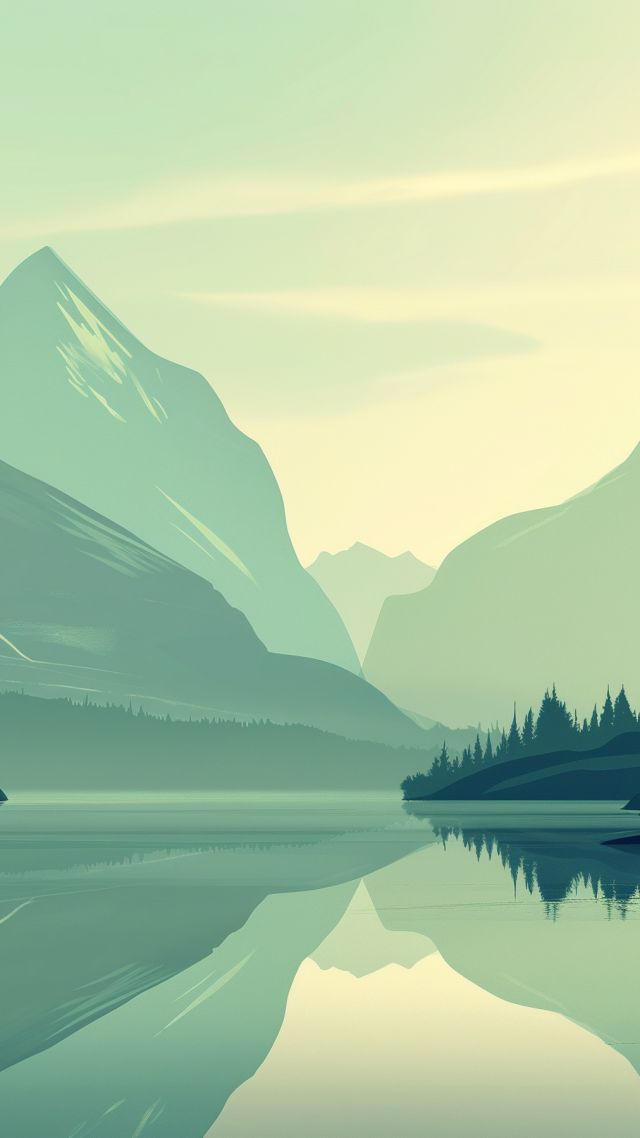 lake, shore, mountains, 4k (vertical)