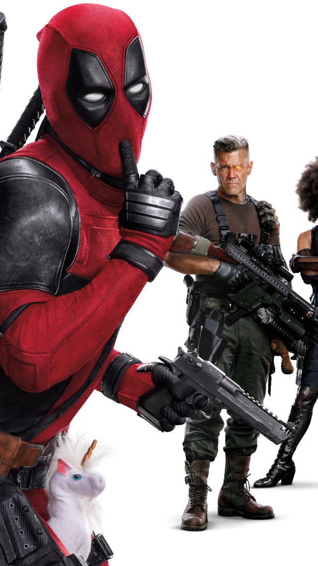 Deadpool 2, Zazie Beetz, Ryan Reynolds, Josh Brolin, 8k (vertical)